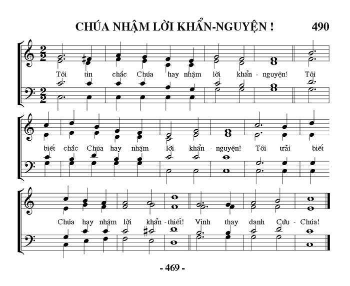 Sheet music: Chúa Nhậm Lời Khẩn Nguyện!