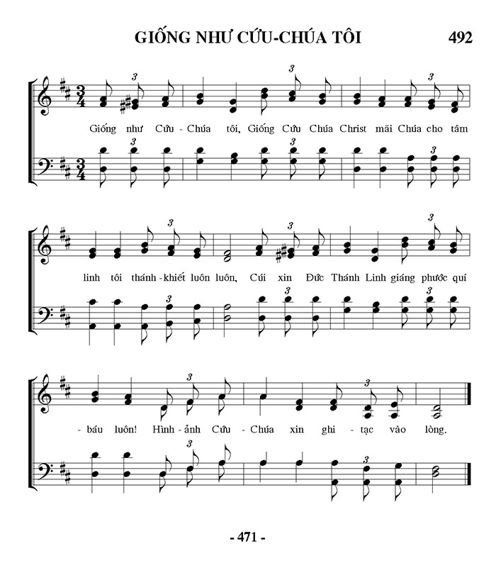 Sheet music: Giống Như Cứu Chúa Tôi