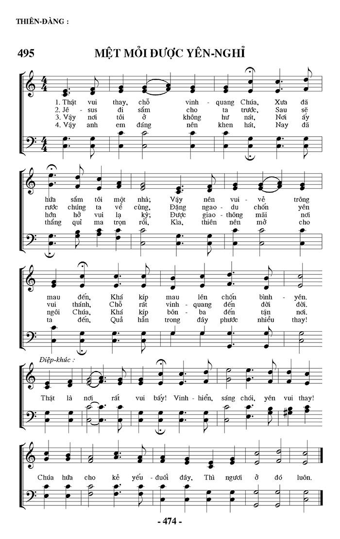 Sheet music: Mệt Mỏi Được Yên Nghỉ