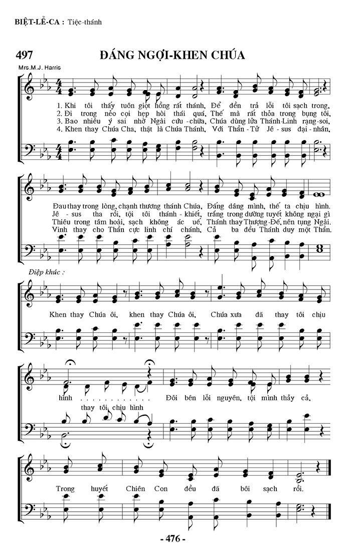 Sheet music: Đáng Ngợi Khen Chúa