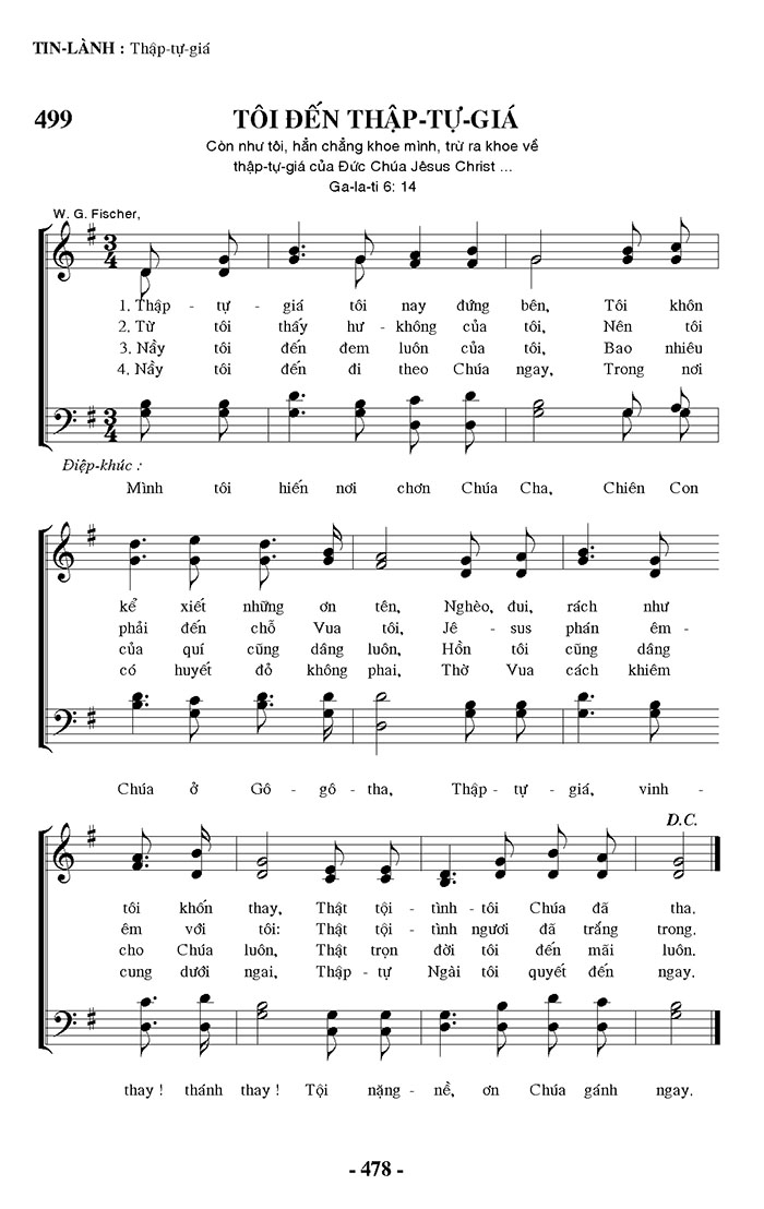 Sheet music: Tôi Đến Thập Tự Giá