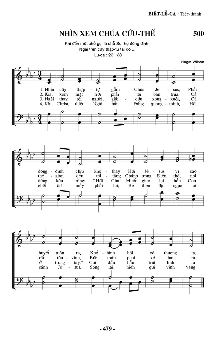 Sheet music: Nhìn Xem Chúa Cứu Thế