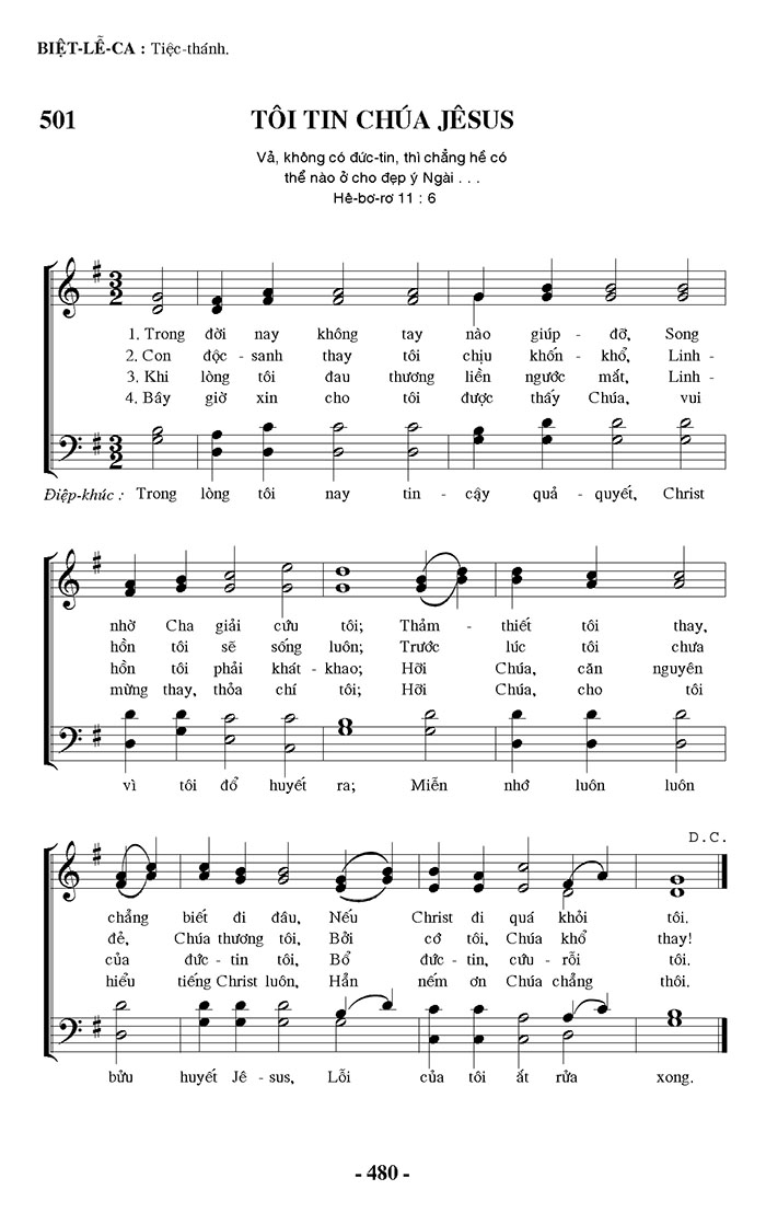 Sheet music: Tôi Tin Chúa Jesus