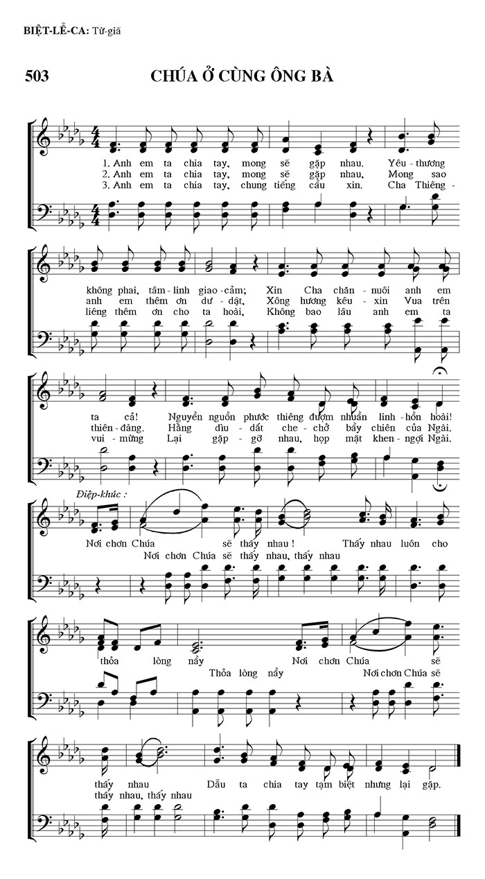 Sheet music: Chúa Ở Cùng Ông Bà