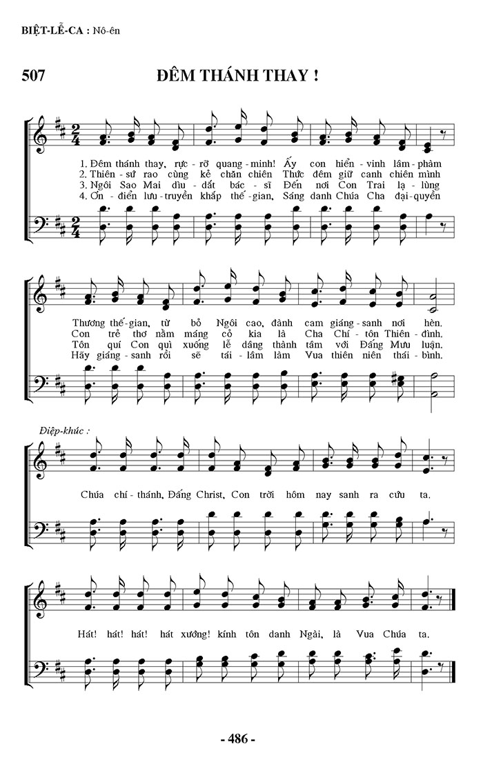 Sheet music: Đêm Thánh Thay!