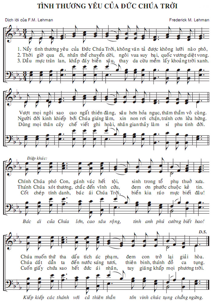 Sheet music: Tình Thương Yêu Của Đức Chúa Trời