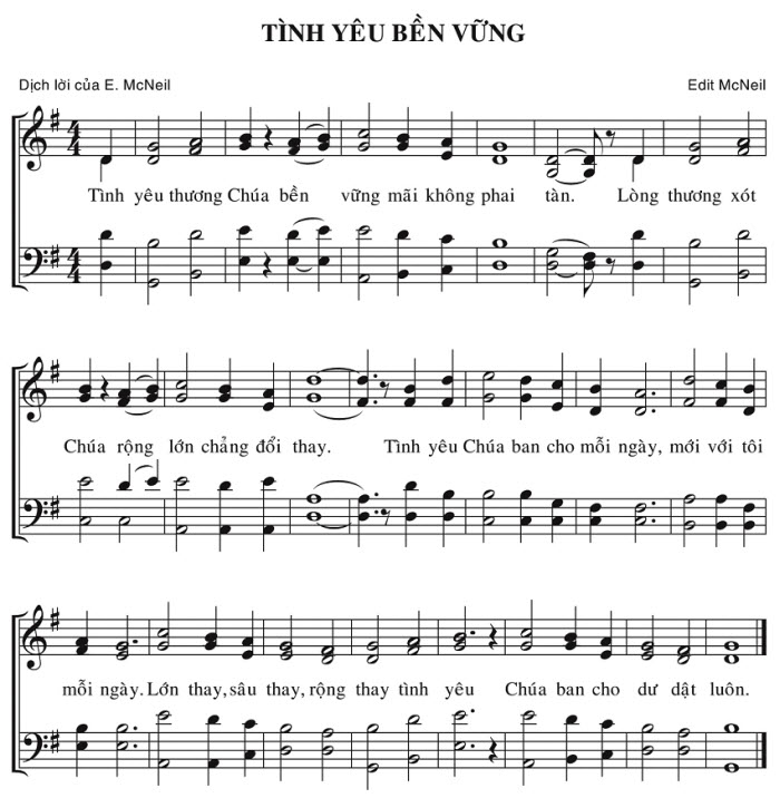 Sheet music: Tình Yêu Bền Vững