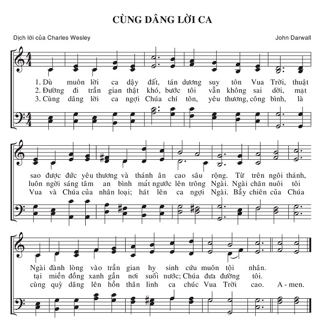 Sheet music: Cùng Dâng Lời Ca
