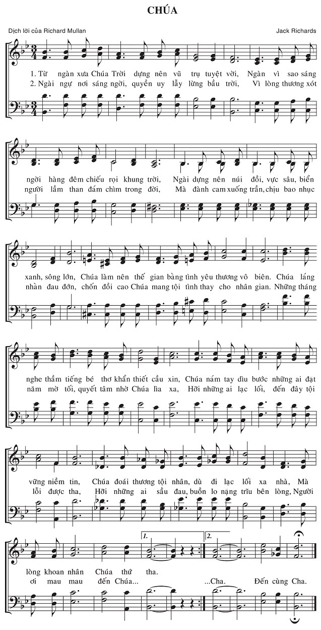 Sheet music: Chúa