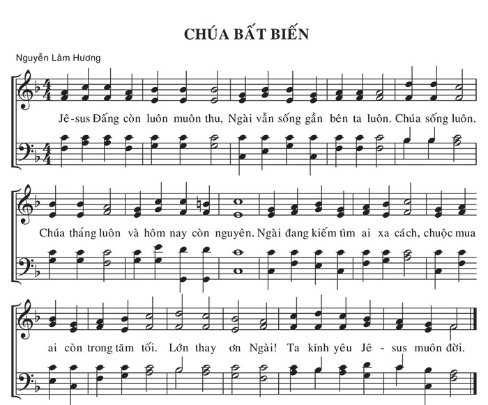 Sheet music: Chúa Bất Biến