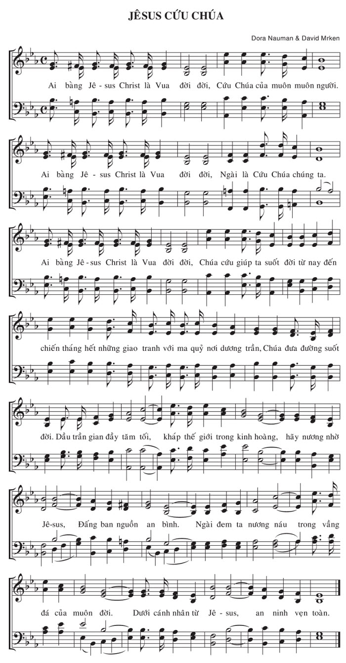 Sheet music: Jêsus Cứu Chúa