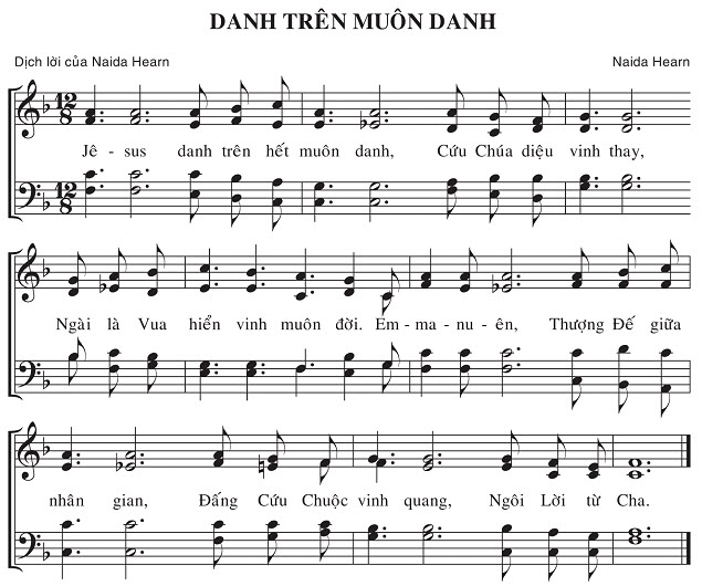 Sheet music: Danh Trên Muôn Danh
