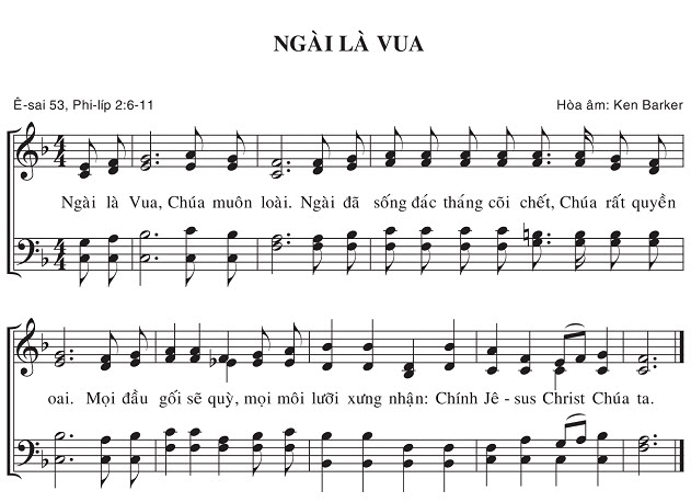 Sheet music: Ngài Là Vua