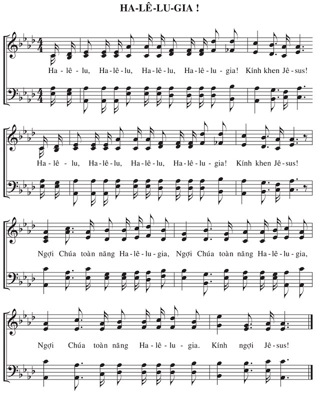 Sheet music: Ha-lê-lu-gia!