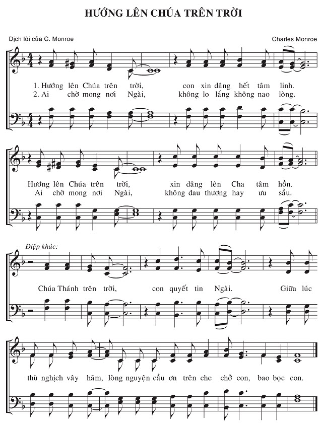 Sheet music: Hướng Lên Chúa Trên Trời