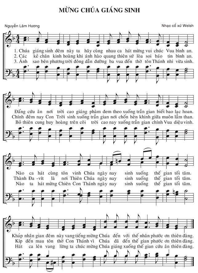 Sheet music: Mừng Chúa Giáng Sinh