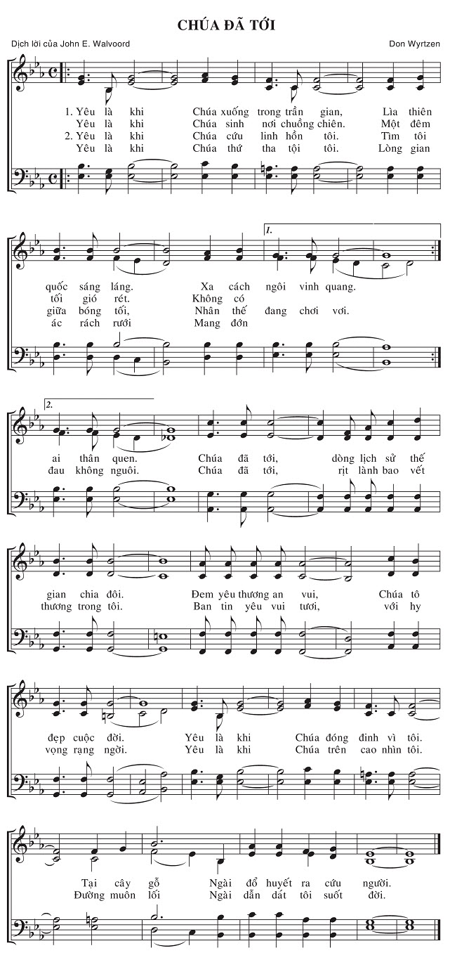 Sheet music: Chúa Đã Tới