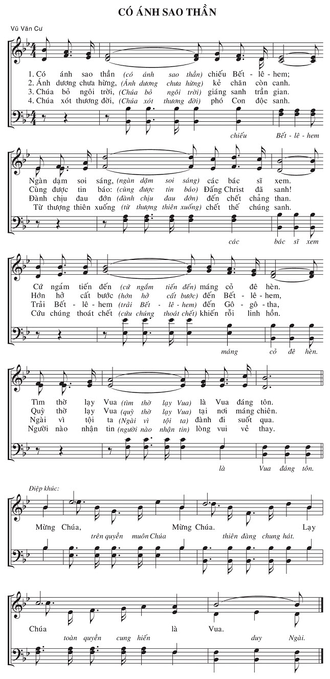 Sheet music: Có Ánh Sao Thần