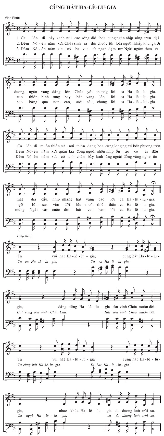 Sheet music: Cùng Hát Ha-lê-lu-gia