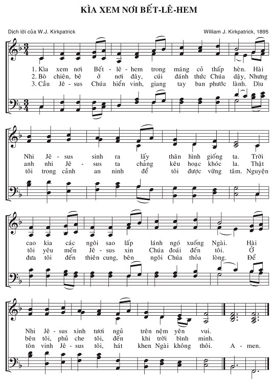 Sheet music: Kìa Xem Nơi Bết-lê-hem