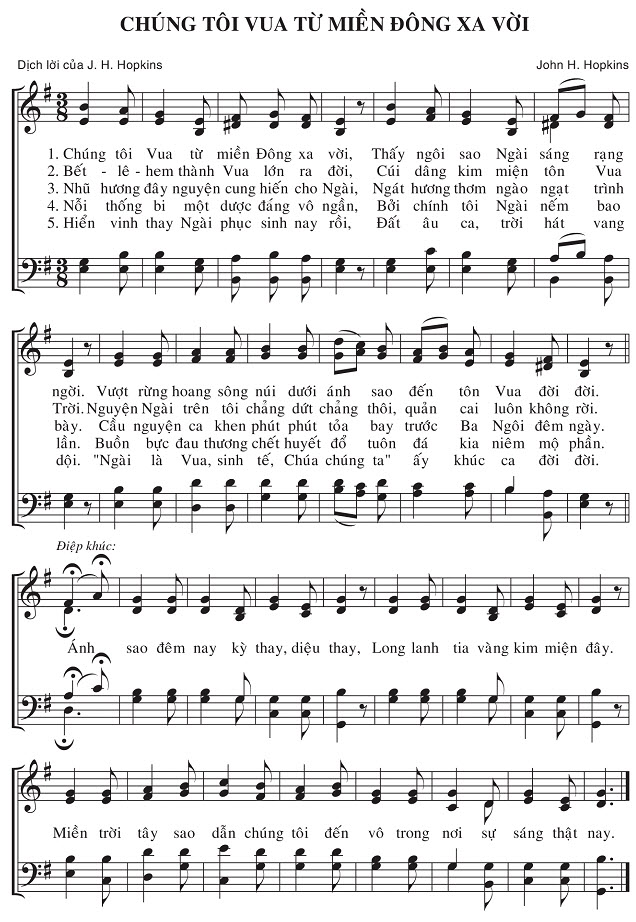 Sheet music: Chúng Tôi Vua Từ Miền Đông Xa Vời