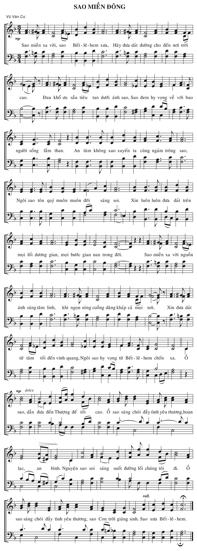 Sheet music: Sao Miền Đông