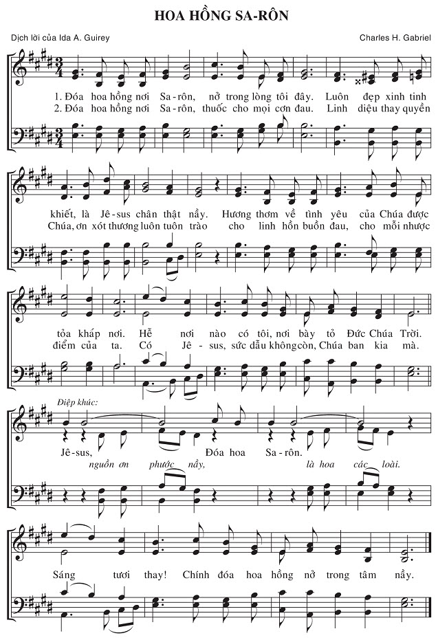 Sheet music: Hoa Hồng Sa-rôn