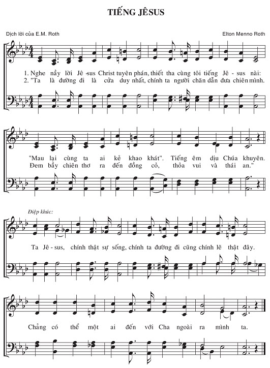 Sheet music: Tiếng Jêsus