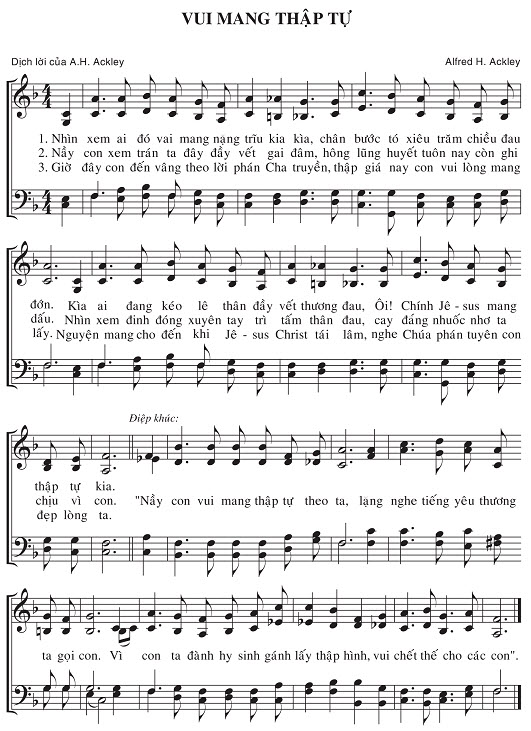 Sheet music: Vui Mang Thập Tự
