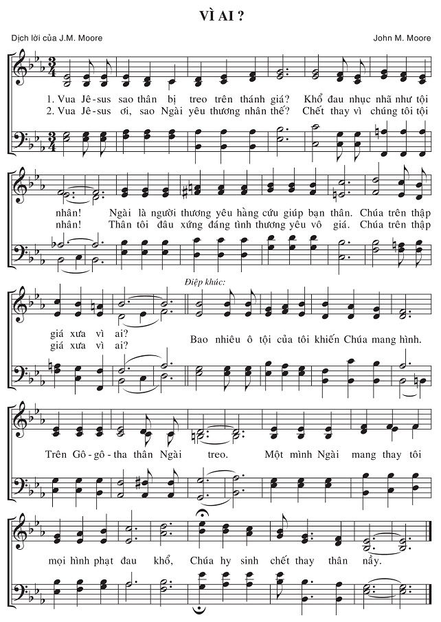 Sheet music: Vì Ai?