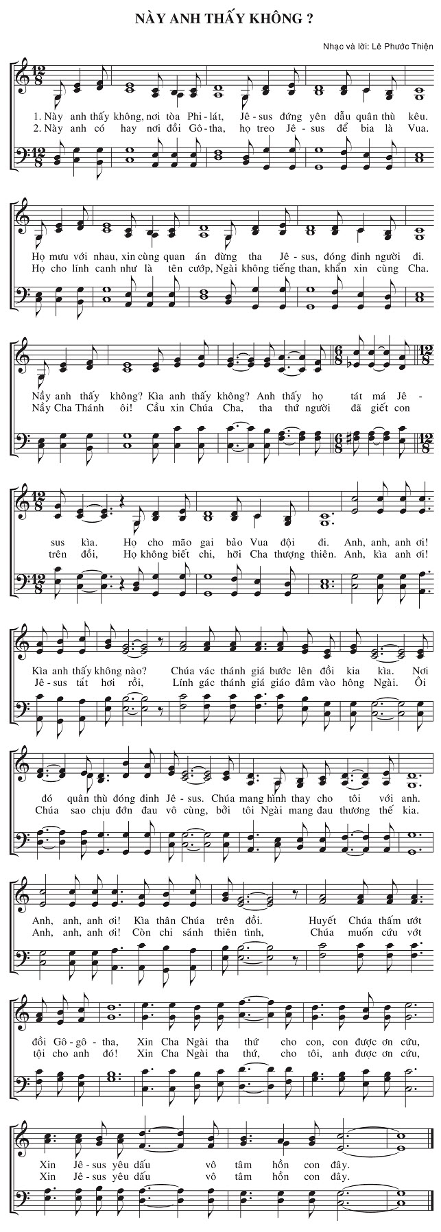 Sheet music: Này Anh Thấy Không?