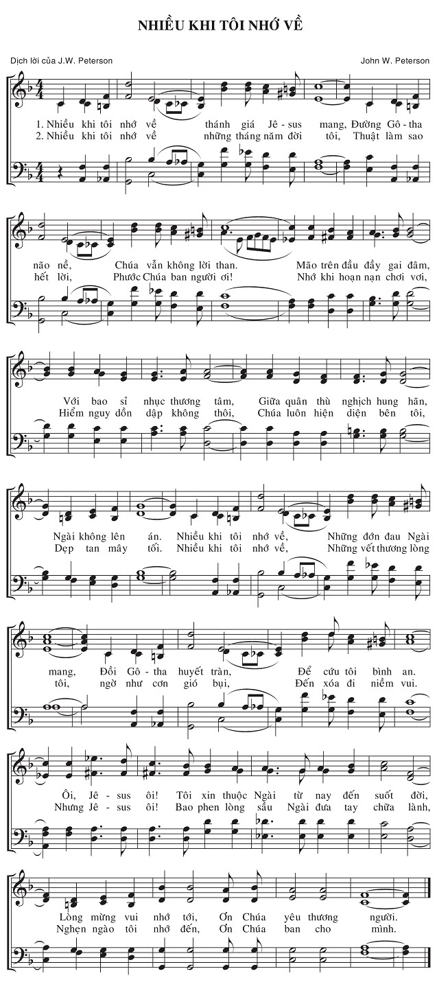 Sheet music: Nhiều Khi Tôi Nhớ Về