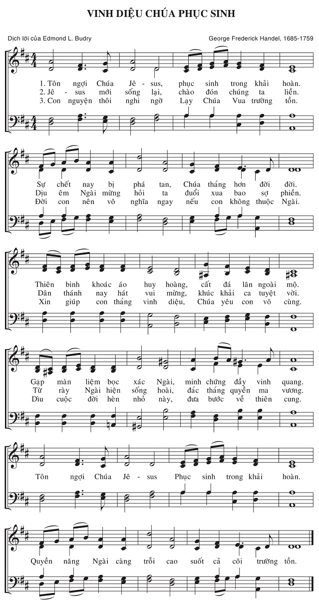 Sheet music: Vinh Diệu Chúa Phục Sinh
