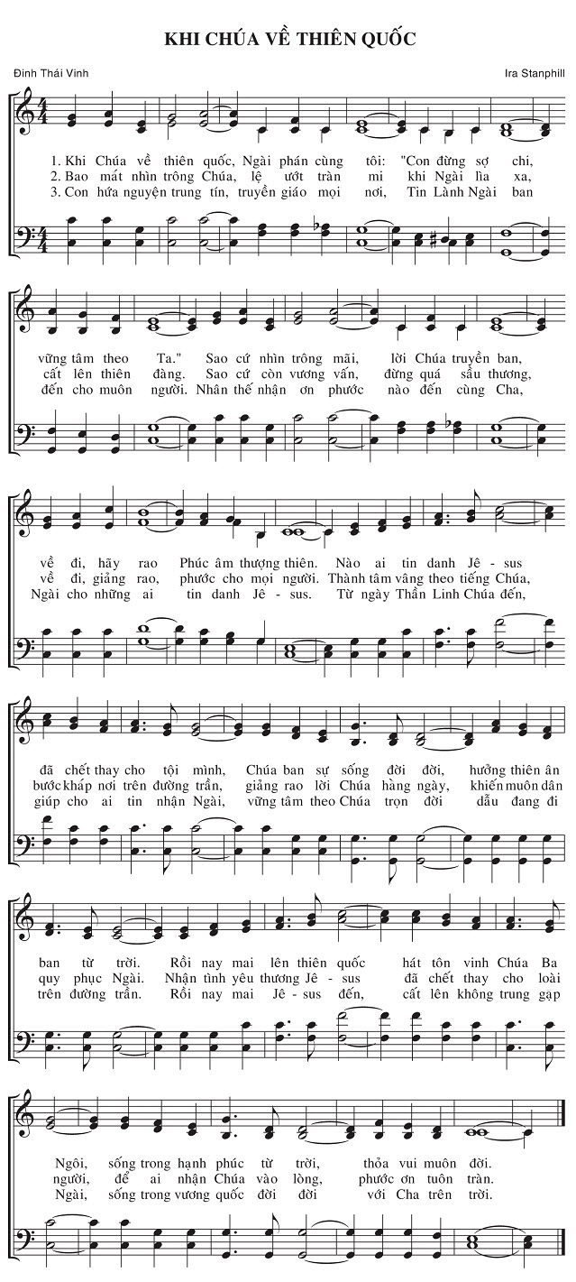 Sheet music: Khi Chúa Về Thiên Quốc