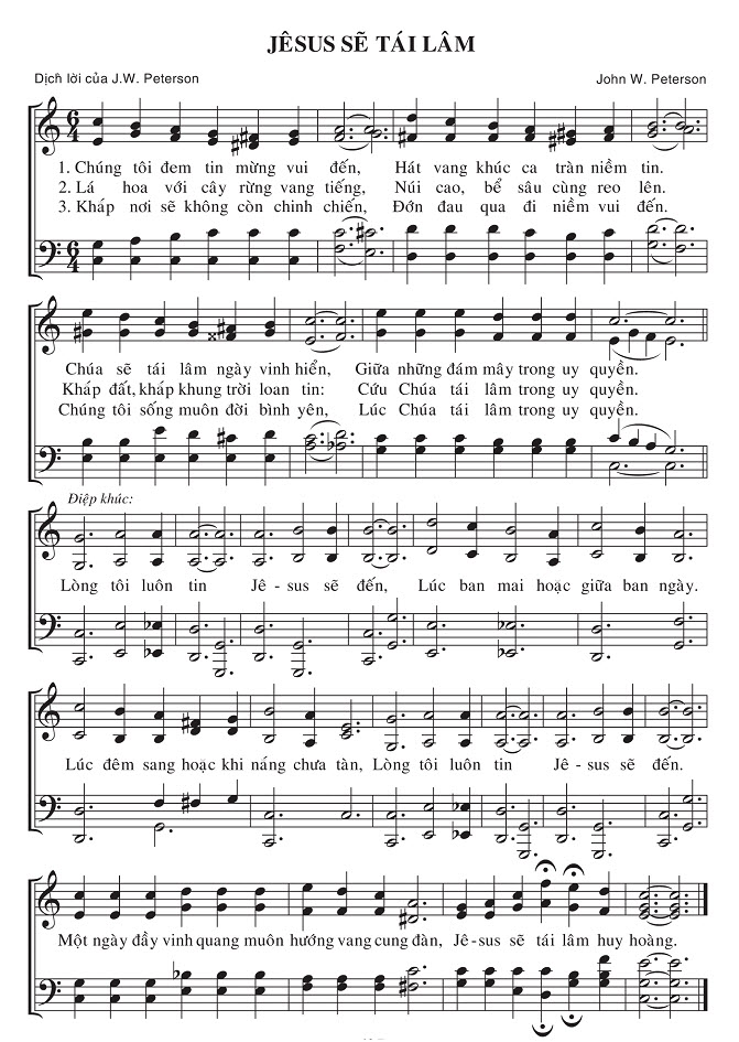 Sheet music: Jêsus Sẽ Tái Lâm