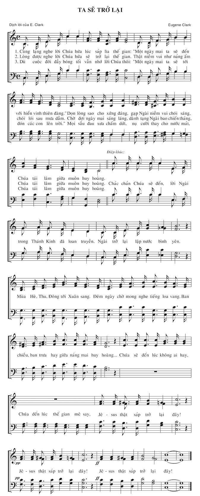 Sheet music: Ta Sẽ Trở Lại
