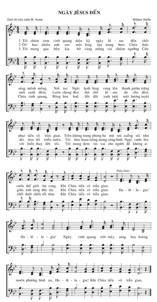 Sheet music: Ngày Jêsus Đến