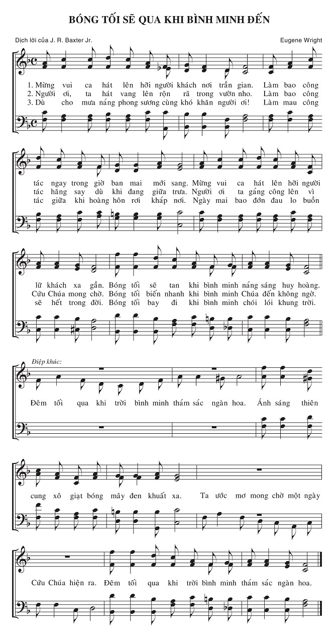 Sheet music: Bóng Tối Sẽ Qua Khi Bình Minh Đến
