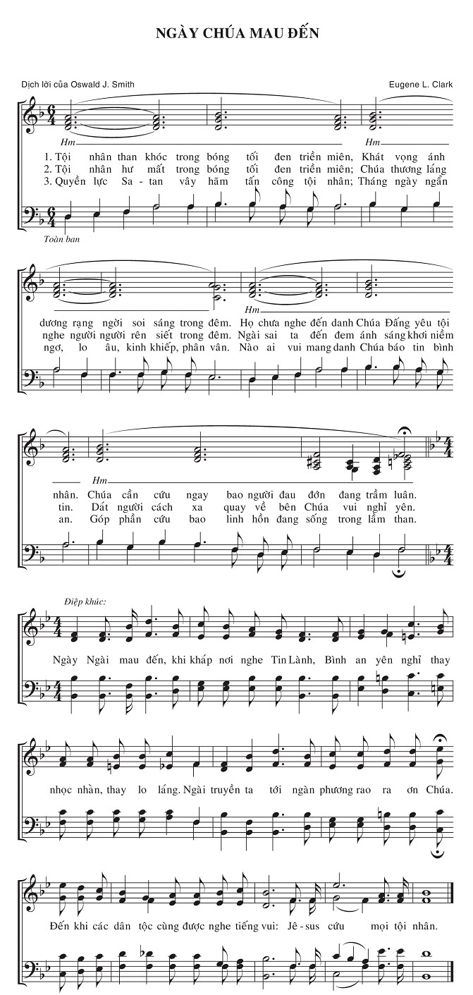 Sheet music: Ngày Chúa Mau Đến