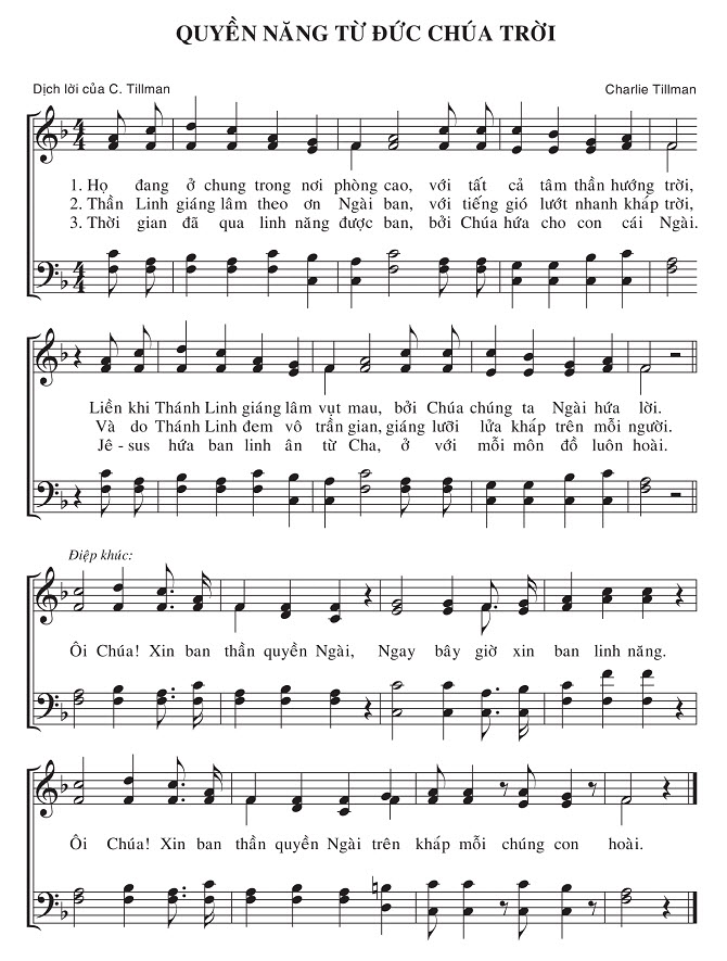 Sheet music: Quyền Năng Từ Đức Chúa Trời