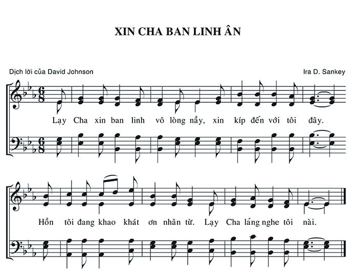 Sheet music: Xin Cha Ban Linh Ân