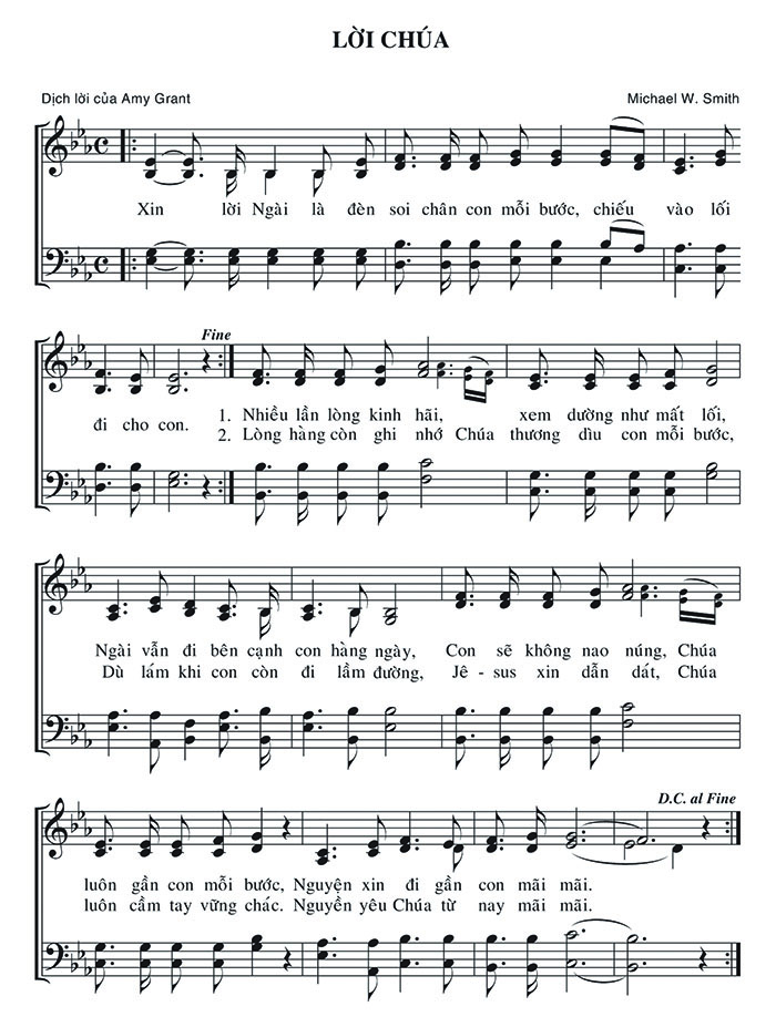 Sheet music: Lời Chúa