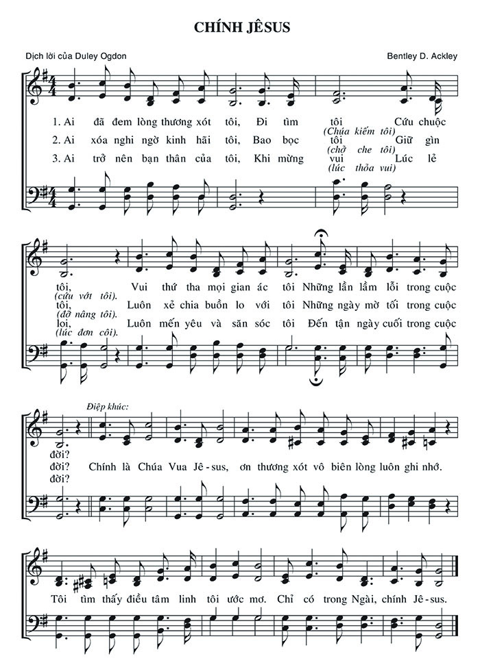 Sheet music: Chính Jêsus