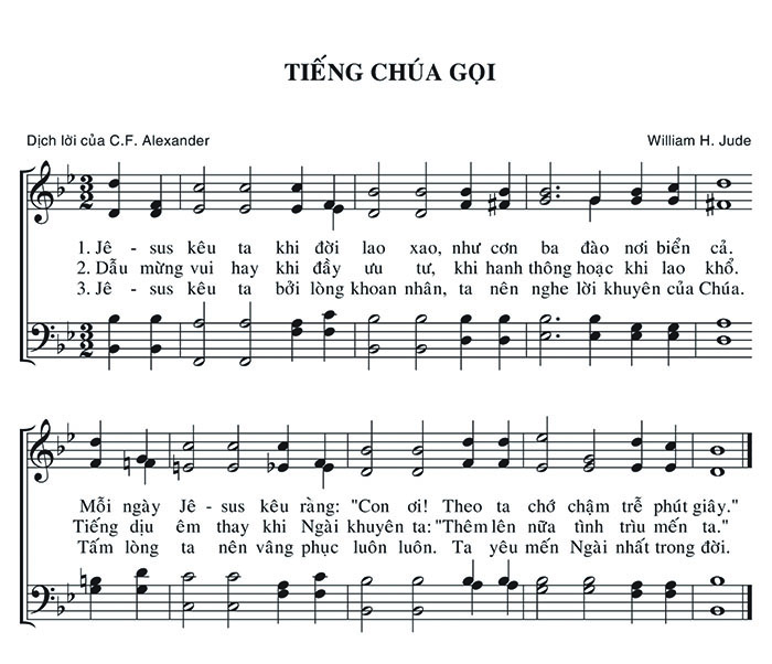 Sheet music: Tiếng Chúa Gọi