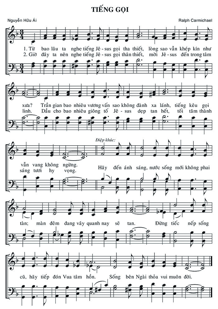 Sheet music: Tiếng Gọi