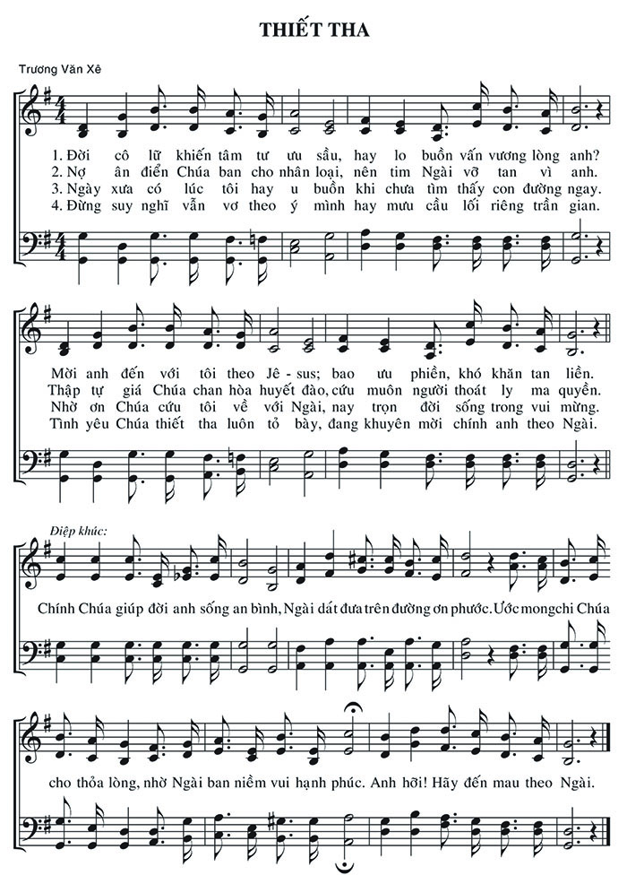Sheet music: Thiết Tha