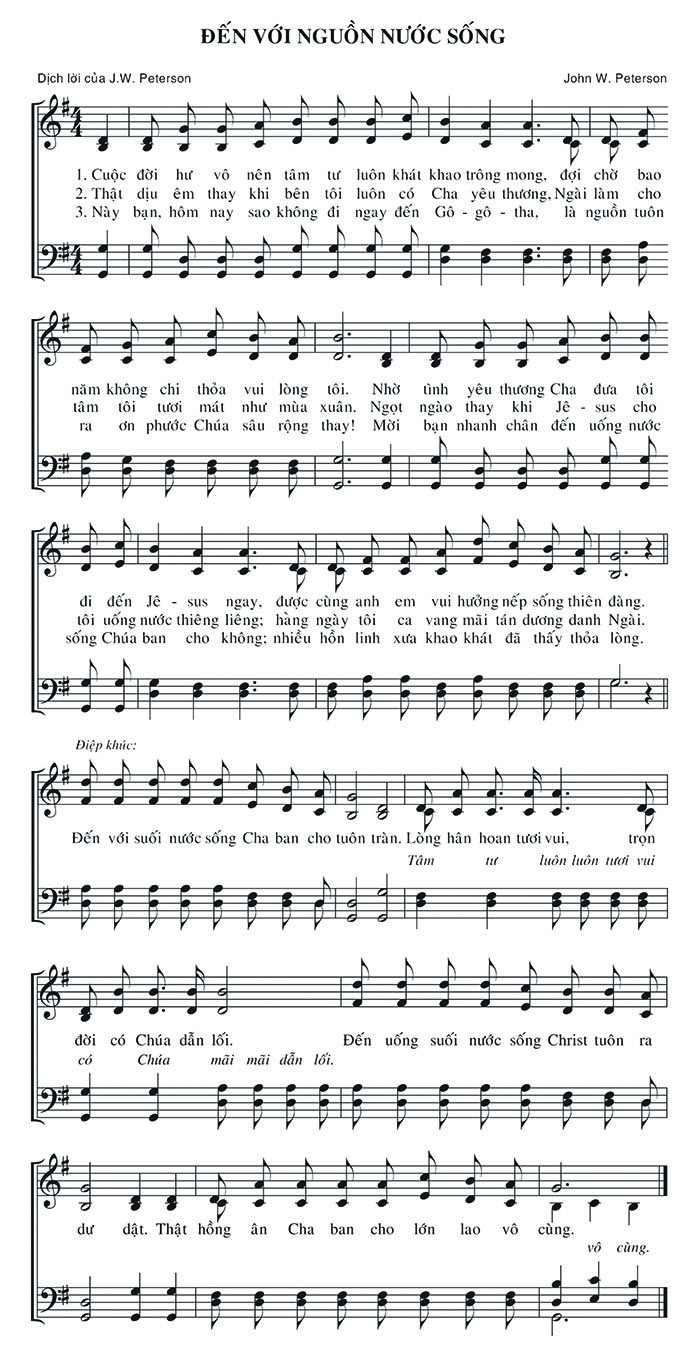 Sheet music: Đến Với Nguồn Nước Sống