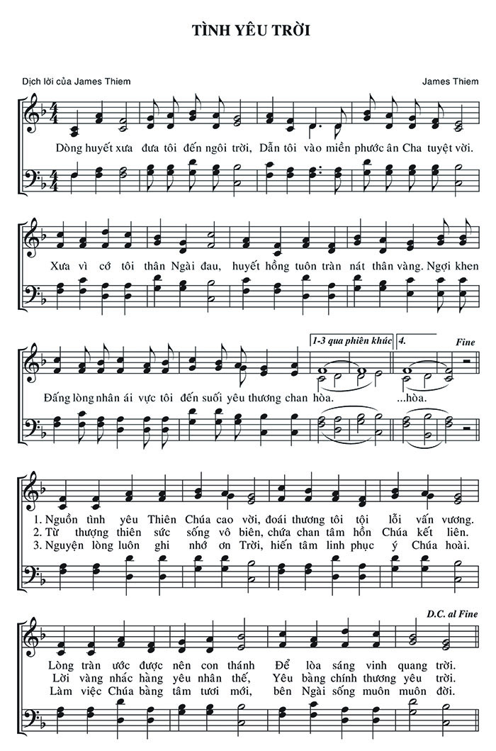 Sheet music: Tình Yêu Trời