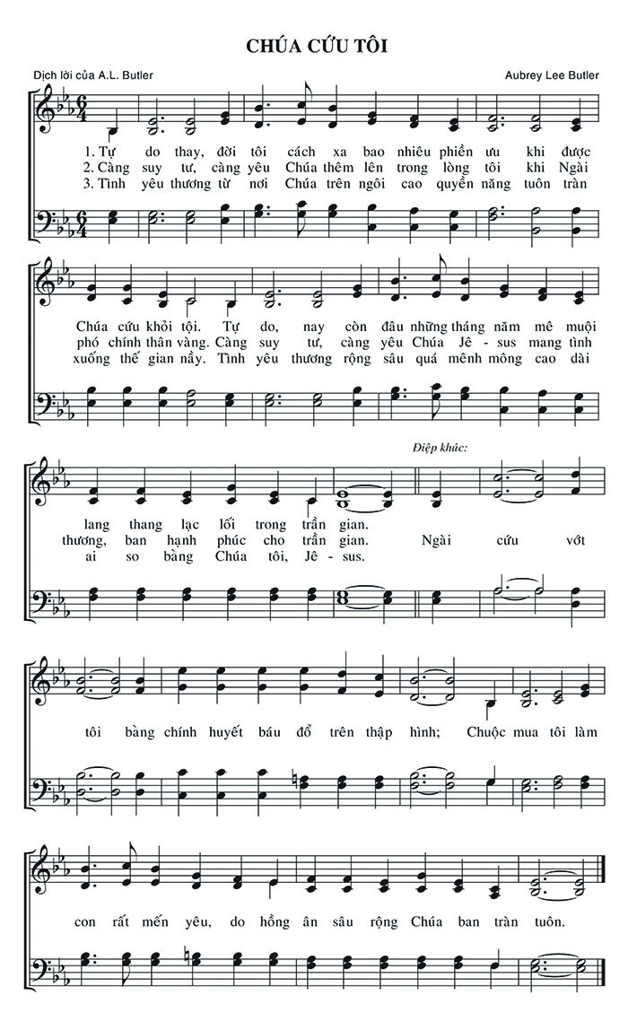 Sheet music: Chúa Cứu Tôi
