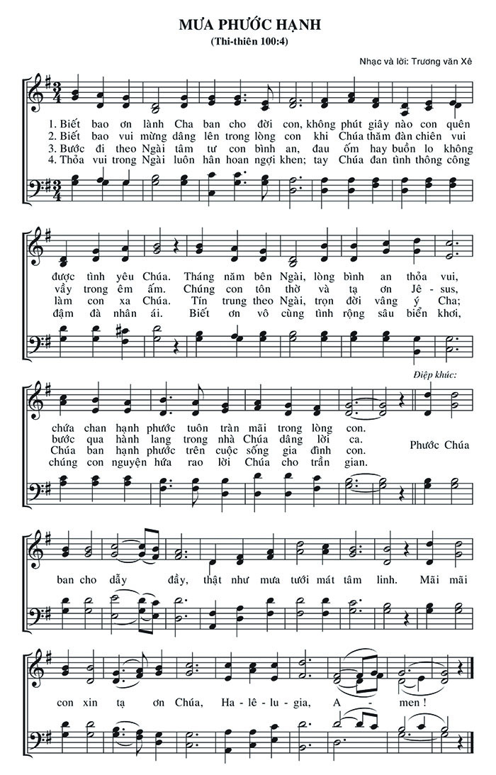 Sheet music: Mưa Phước Hạnh